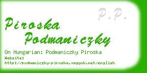 piroska podmaniczky business card